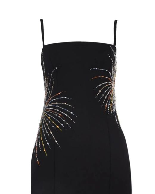 Staud Black Britney Embellished-Detail Midi Dress