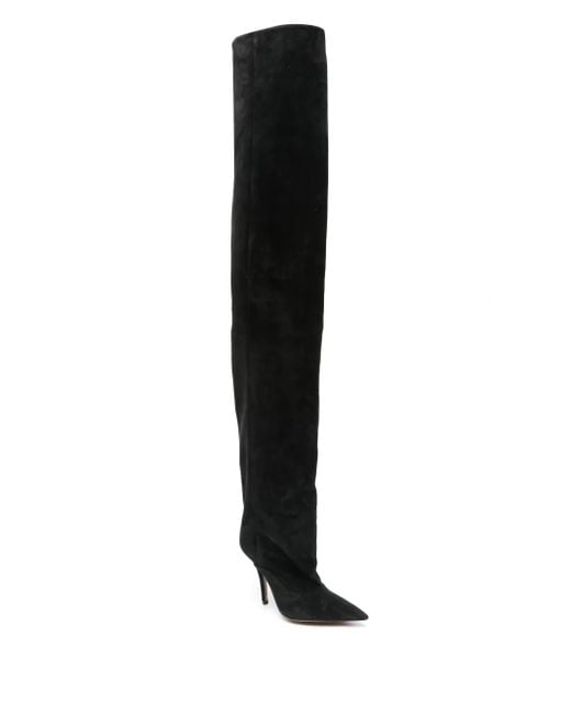 Paris Texas Black 110Mm Suede Boots