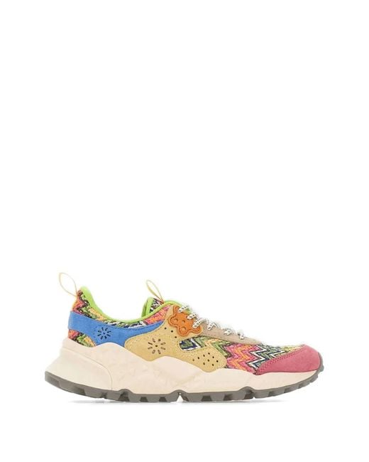 Flower Mountain Natural Kotetsu Floral-Details Sneakers