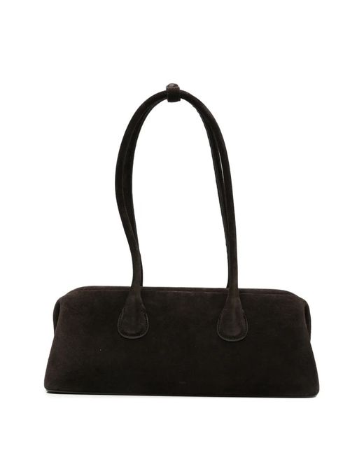 OSOI Black Boat Wide Suede Shoulder Bag