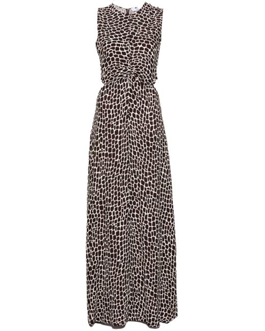 MSGM Brown Kleid mit Giraffen-Print