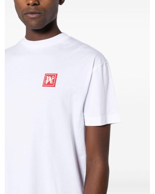 Palm Angels Ski Club T-Shirt mit Logo-Print in White für Herren