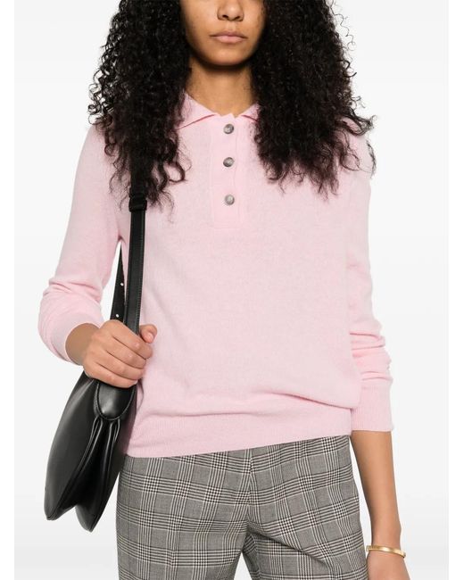 A.M.G Pink Buttoned Polo Top