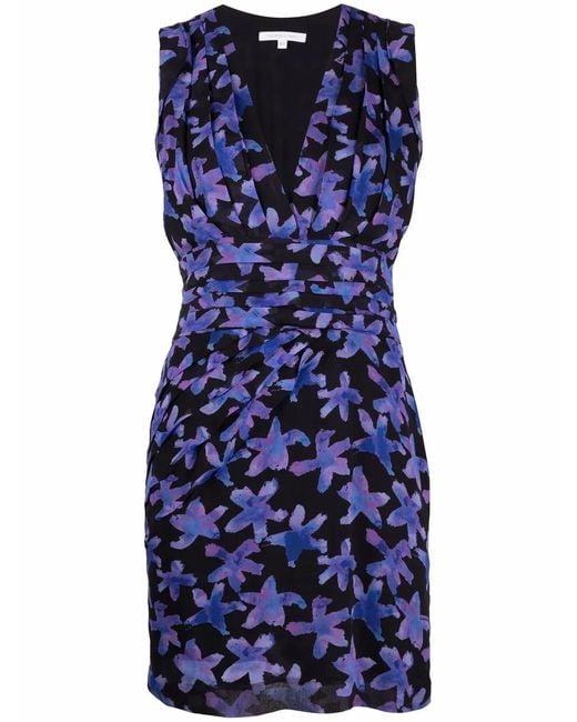 Patrizia Pepe Blue Graphic-Print Minidress