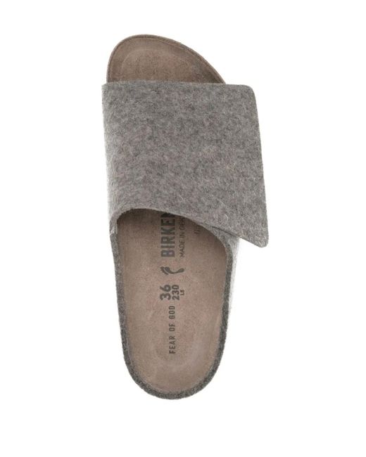 Fear Of God Gray Open-Toe Suede Slides for men