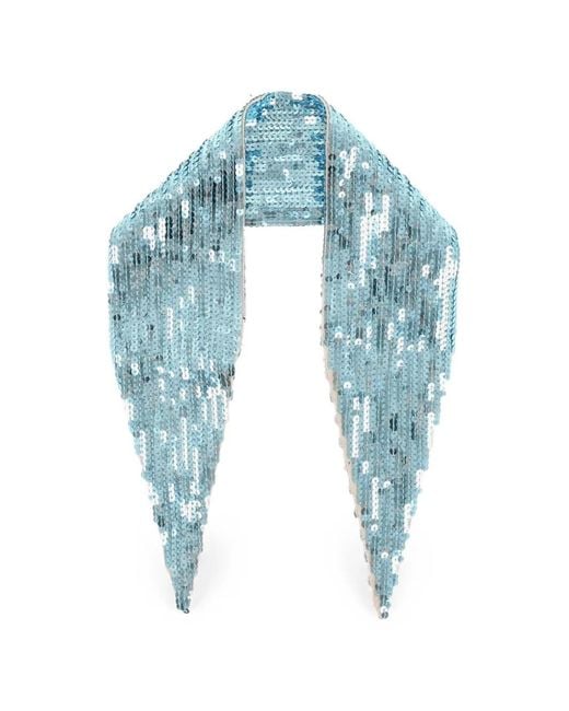 DSquared² Blue Sequin-Embellished Scarf