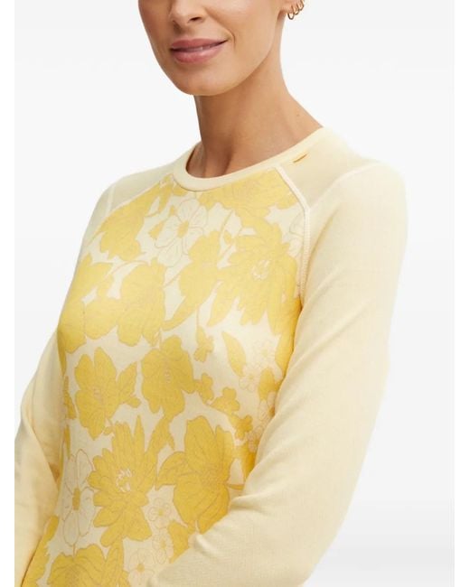 Helly Hansen Gelaagde Top Met Ronde Hals En Bloemenprint in het Yellow