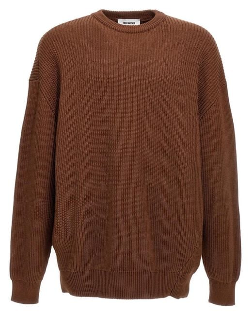 Hed Mayner Brown Ribbed Jumper for men