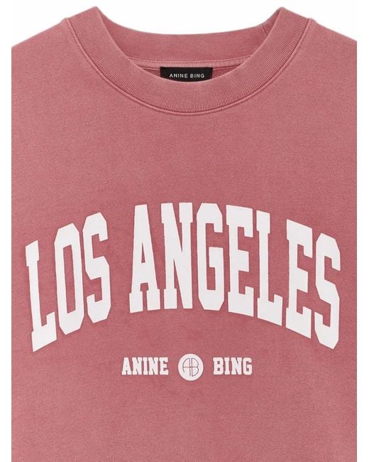 Anine Bing Pink Miles Sweatshirt Los Angeles University