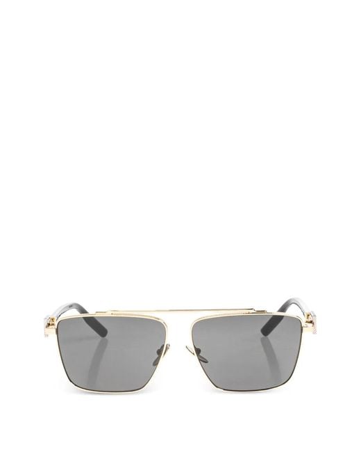 Dolce & Gabbana Gray Logo-Plaque Geometric-Frame Sunglasses for men