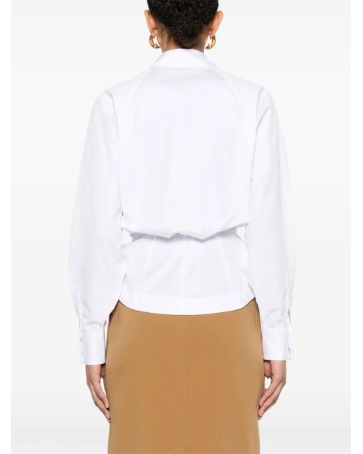 Elisabetta Franchi White Striped Poplin Shirt