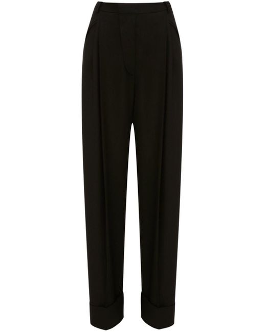 Pantalones anchos con pinzas Victoria Beckham de color Black