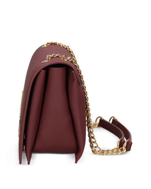 Love Moschino Purple Umhängetasche mit Logo-Schild