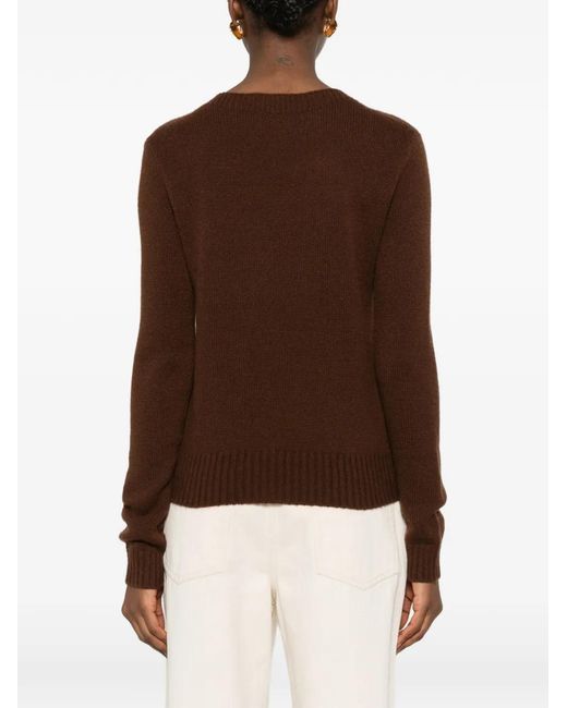 Bompard Brown Round-Neck Sweater
