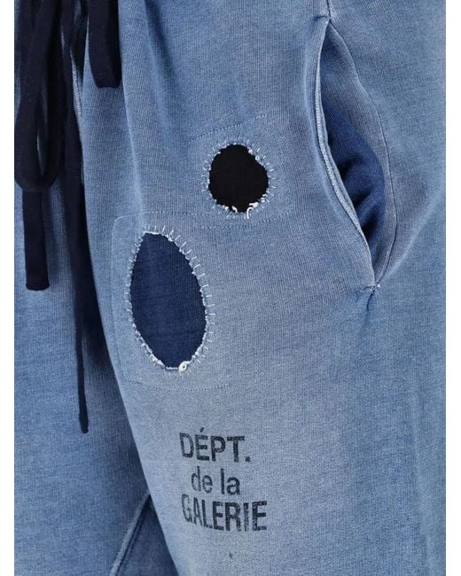 GALLERY DEPT. Blue Logo-Print Patched Track Pants for men