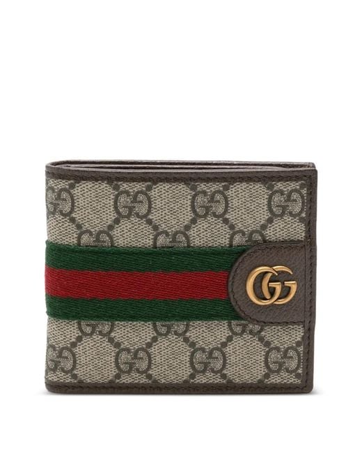 Gucci Gray Ophidia Web-Stripe Bi-Fold Wallet for men