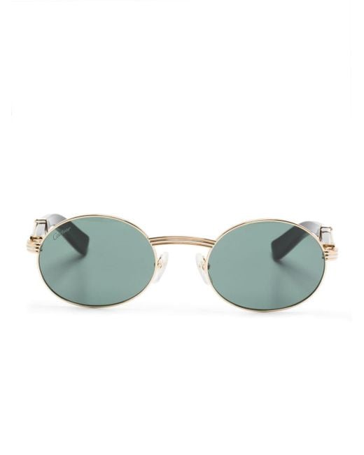 Cartier Green Première De Cartier Oval-frame Sunglasses