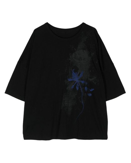 Y's Yohji Yamamoto Black Graphic-print Cotton T-shirt