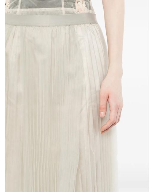 JNBY White Pleated Midi Skirt