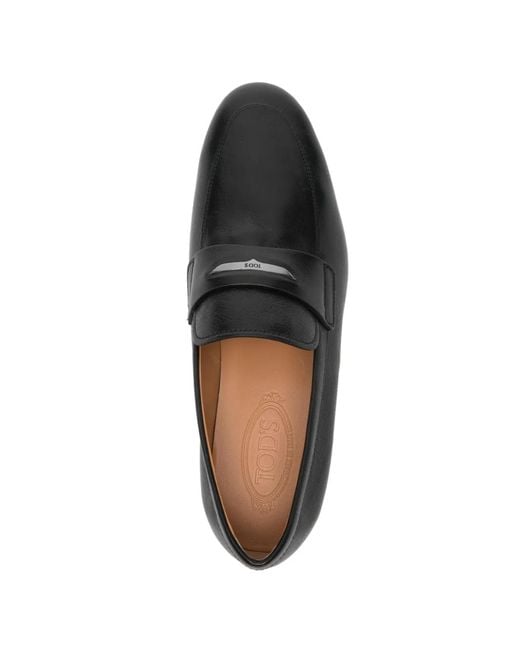Tod's Black Leather Loafers for men