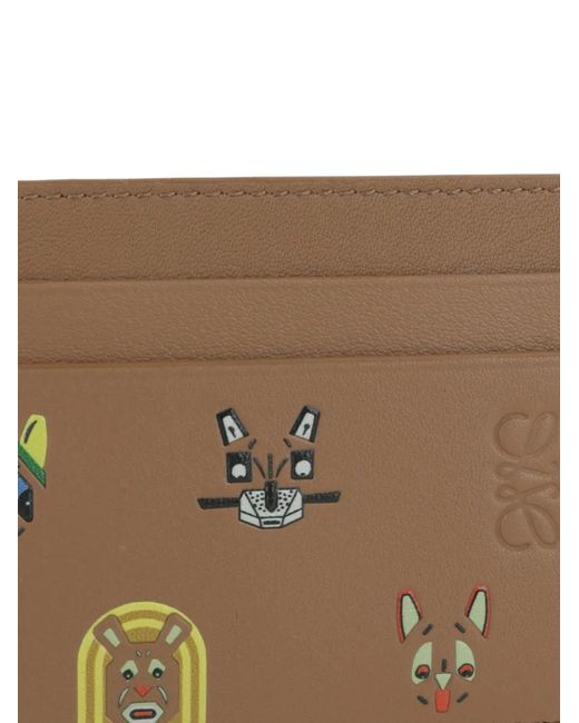Loewe Brown Leather Credit Card Case