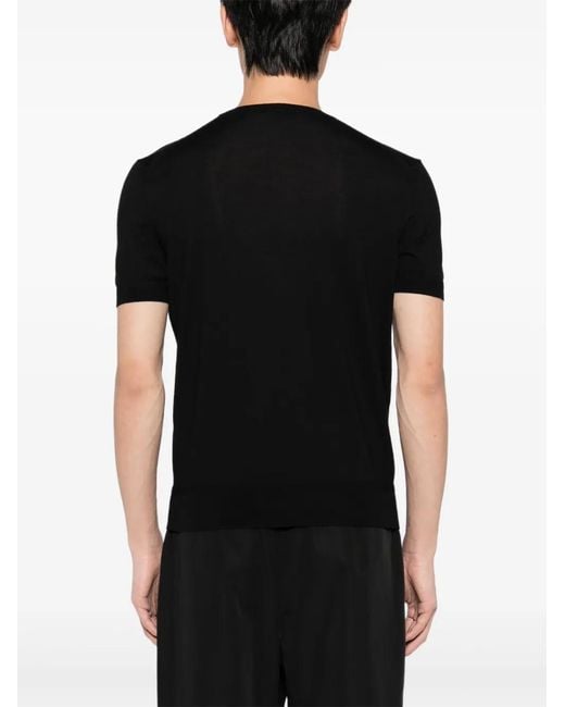 Tom Ford Black V-Neck Knitted Tee for men