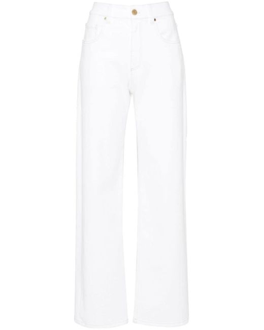 Brunello Cucinelli White Jeans mit geradem Bein