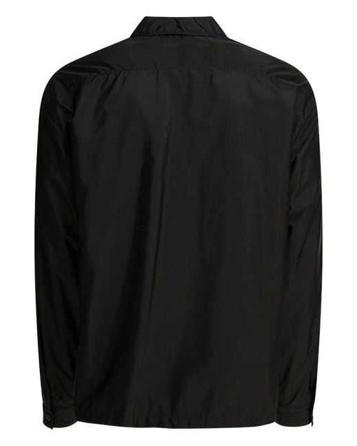 Prada Black Triangle-Logo Jacket for men