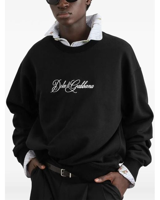 Dolce & Gabbana Black Crew Neck Sweatshirt for men