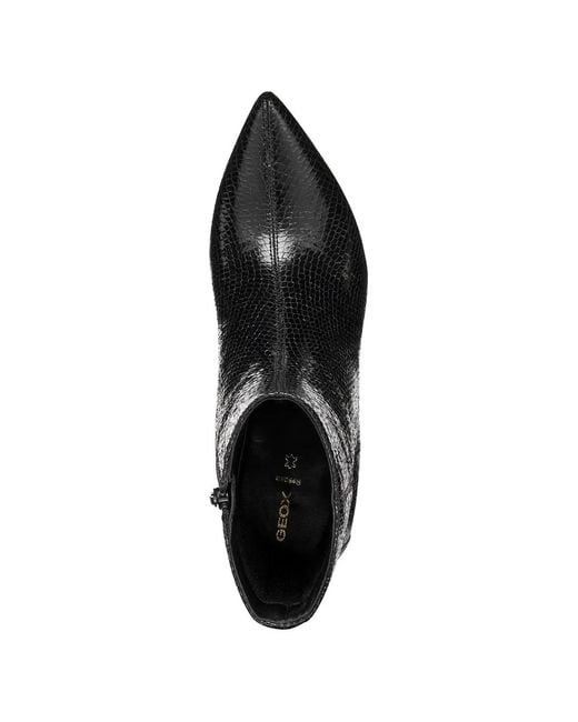 Geox Black Pointed-Toe Ankle Boots