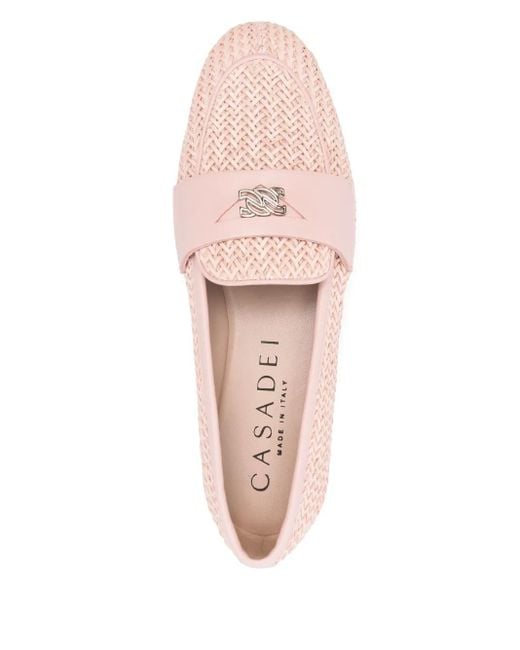 Casadei Pink Hanoi Loafers
