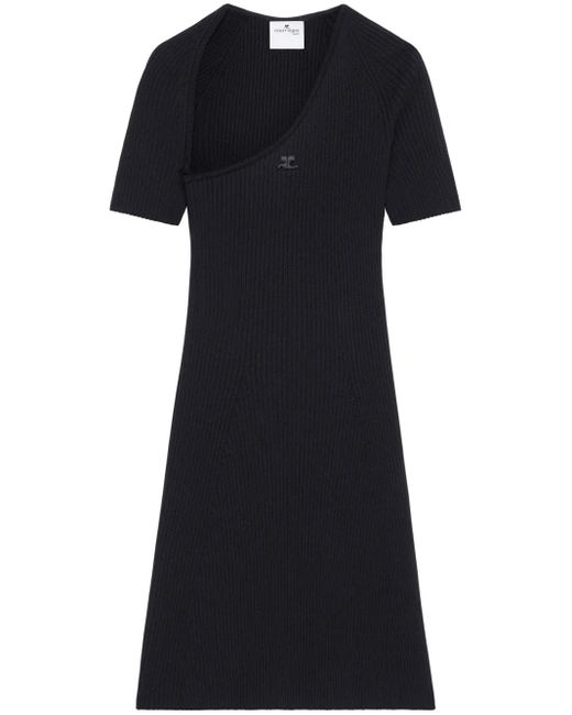 Courreges Slash リブニット ドレス Black
