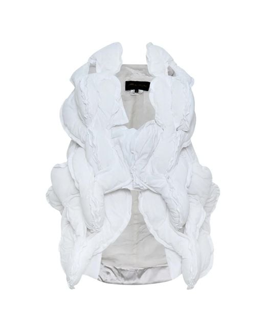 Comme des Garçons White Ruffled-Detail Gilet