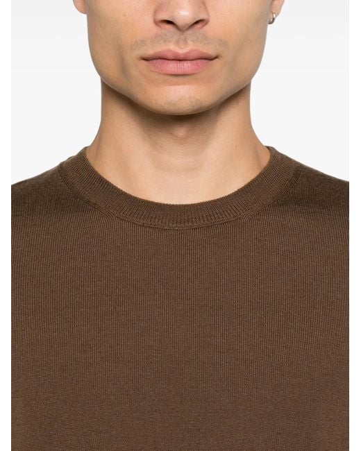 Corneliani Brown Crew-Neck Long-Sleeve Sweater for men