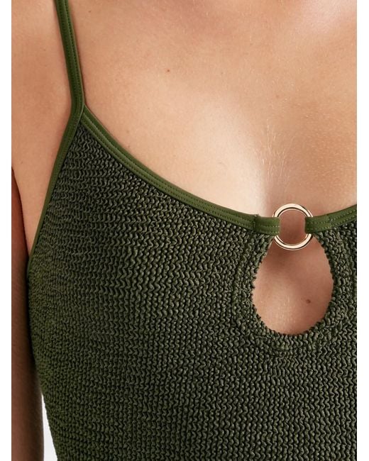 Hunza G Green Toni Ring-Detail Swimsuit