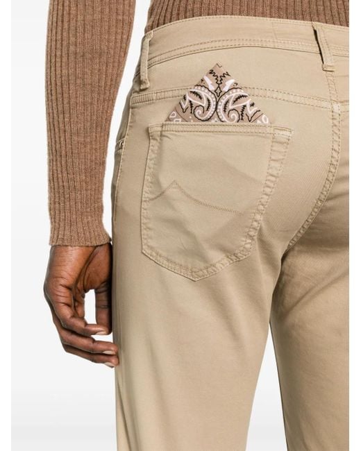 Jacob Cohen Natural Bard Slim-Cut Trousers for men