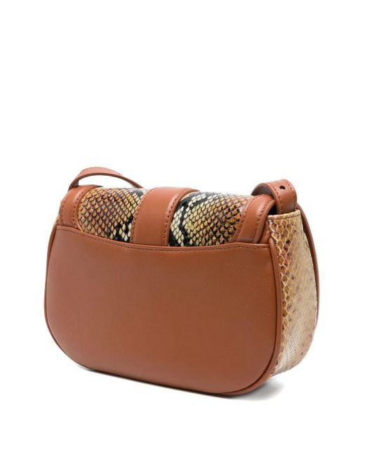 Alexander McQueen Brown Mini T-Bar Leather Cross Body Bag