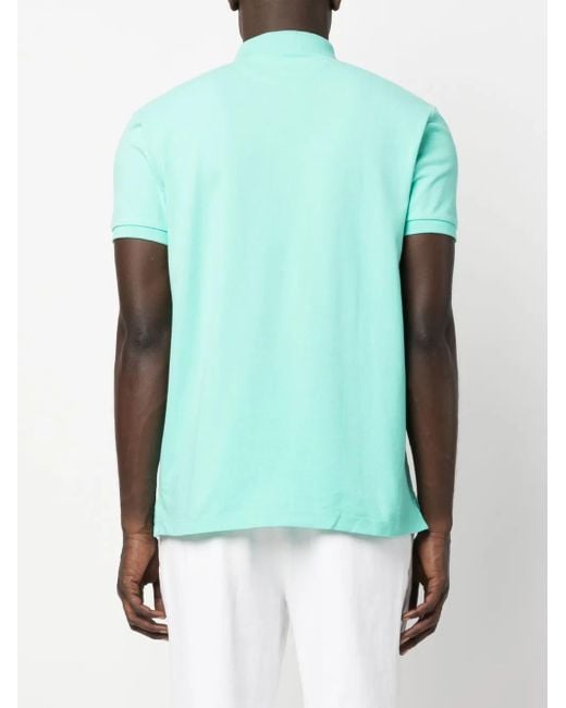 Hackett Blue Logo-Embroidered Piqué Cotton Polo Shirt for men