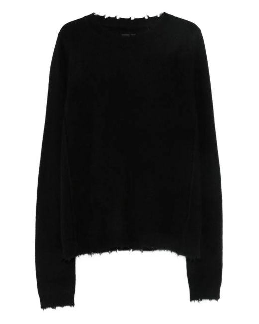 FREI-MUT Black Frayed Sweater for men