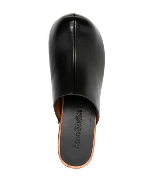 Acne Brown Wooden-Platform Clogs