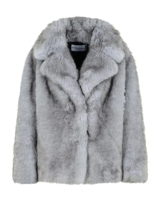 Stand Studio Gray Faux Fur & Shearling Jackets