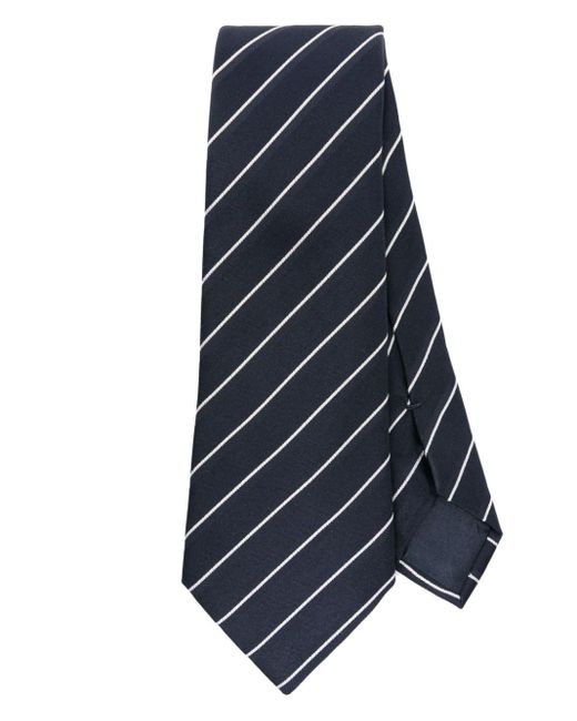 Giorgio Armani Gestreifte Krawatte aus Seide in Blue für Herren