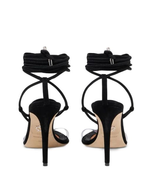 DSquared² Black Twin Heeled Tie Sandals