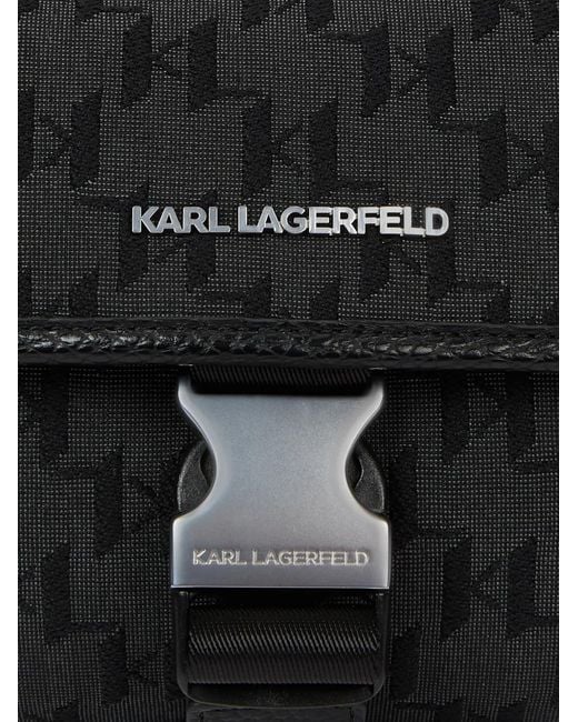 Karl Lagerfeld Black K/Monogram Messenger Bag for men