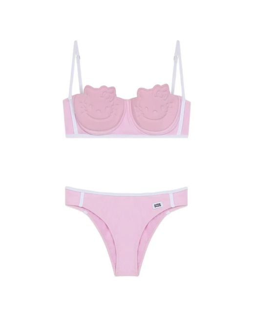 Gcds Pink Hello Kitty Embossed Bikini