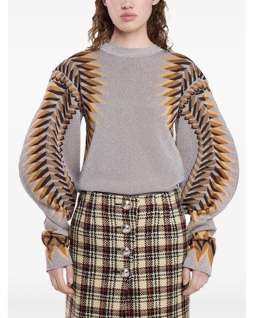Rabanne Brown Jacquard Sweater