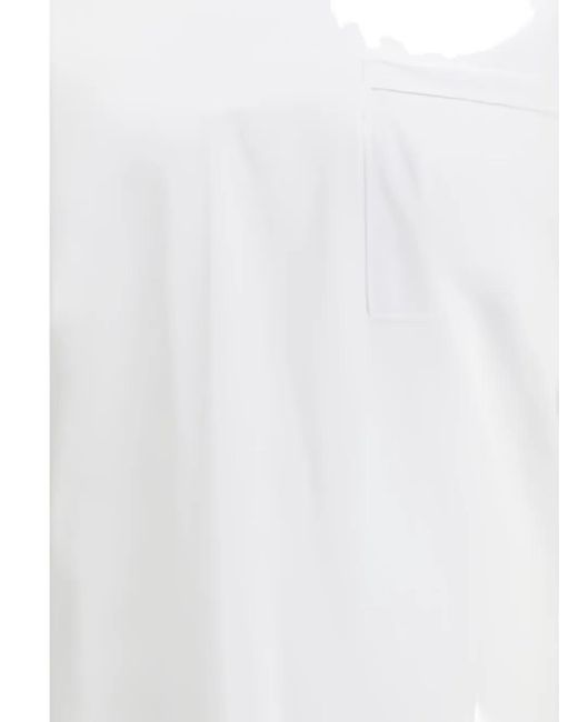 Cruna White Crew-Neck Patch Pocket T-Shirt for men