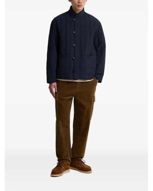 Barbour Blue Quilted High-Neck Jacket for men