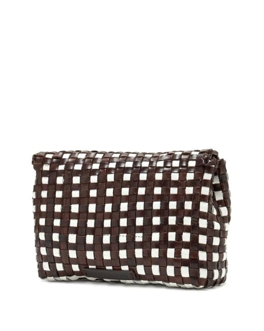 Loeffler Randall Black Vinnie Woven-Leather Mini Crossbody Bag