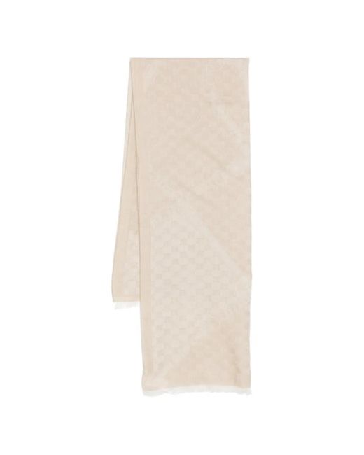 Max Mara White Mxapedone Logo Pattern Scarf